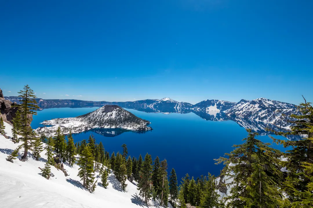 Blick auf den Kratersee in Oregon, USA.

