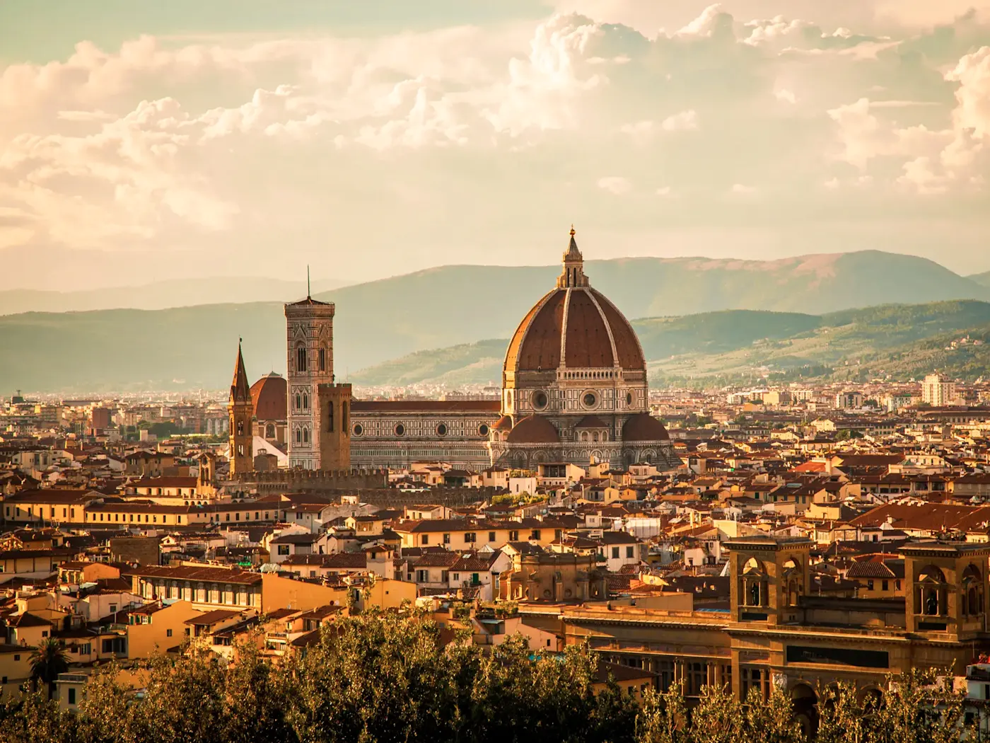 Italien, Toskana, Florenz, Dom von Florenz Panoramablick auf die Stadt mit dem berühmten Dom. Florenz, Toskana, Italien.