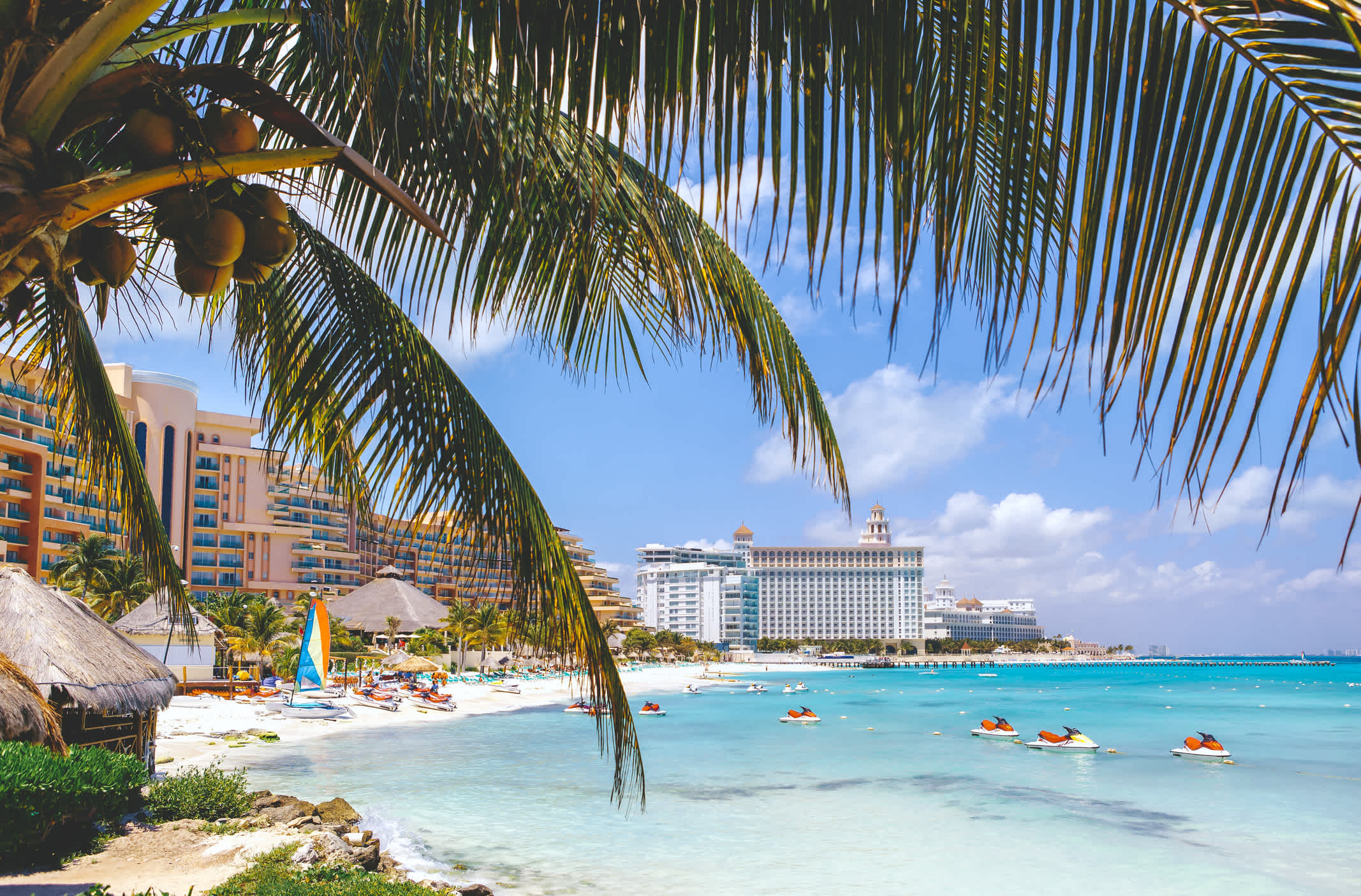 Cancun Strand mit Hotels