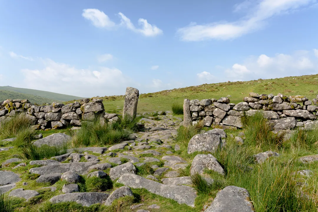 Postbridge alten clapper bridge Dartmoor national park, Devon