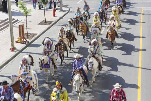 A cultural parade at the Calgary Stampede, a march through tradition, history and Calgary’s culture