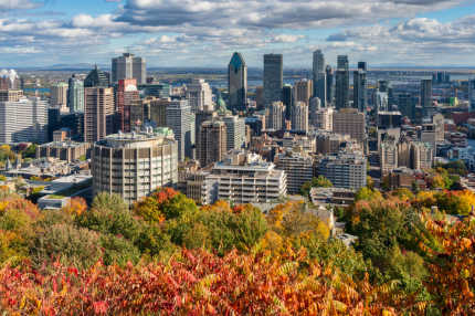 Rendez vous sur le Mont Royal lors de votre visite de Montréal. Depuis cette colline vous pourrez admirer la skyline de la ville.
