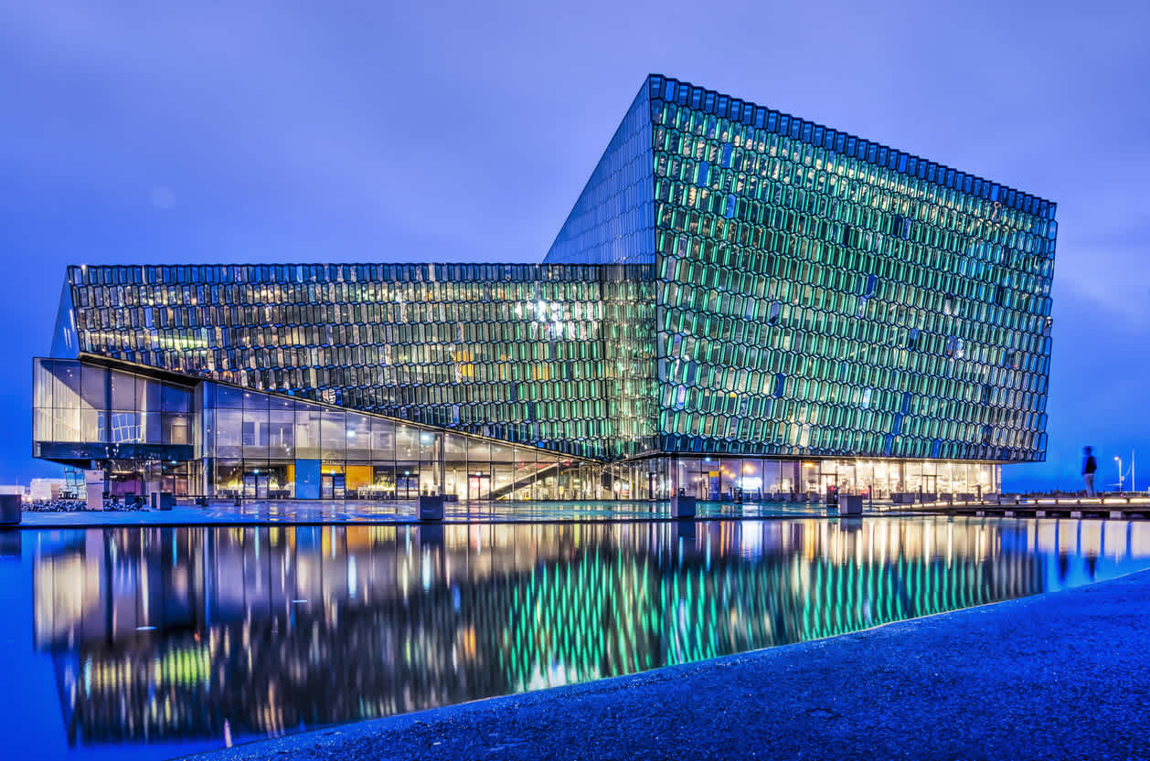 Contemporary waterfront venue located in Reykjavik, Iceland