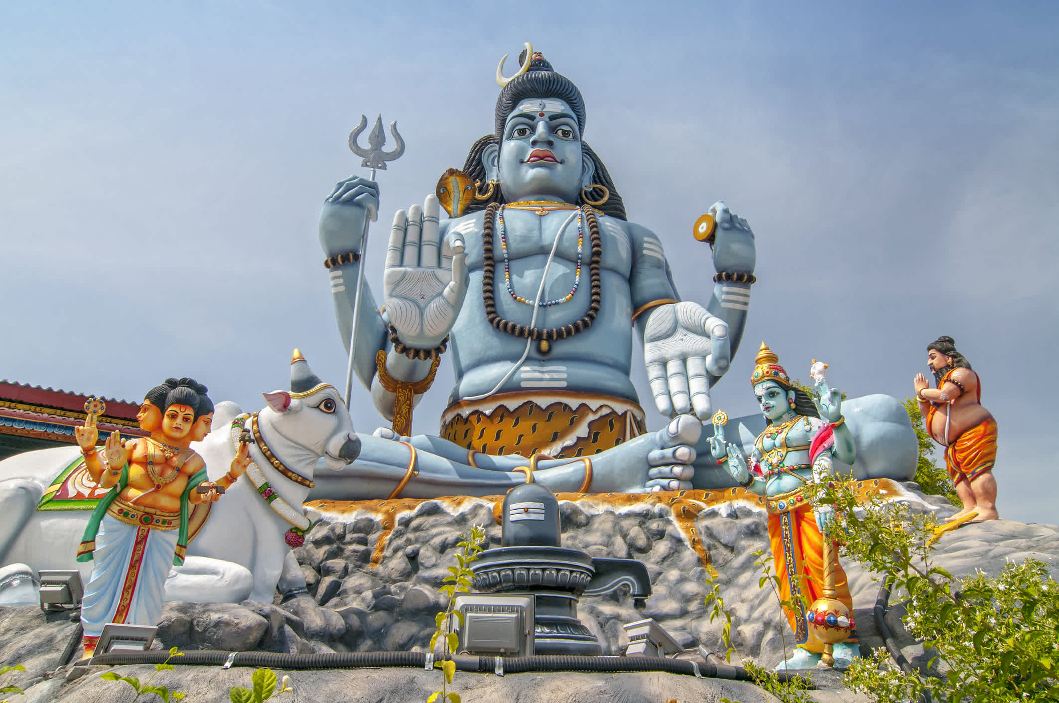 La statue géante du dieu Shiva au temple Koneswaram de Trincomalee, Sri Lanka