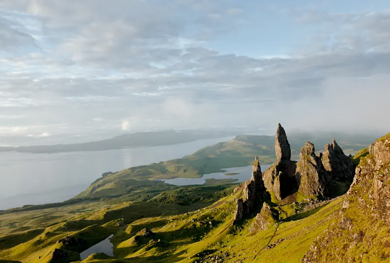Old Man of Storr, Schottland Hügel auf der Halbinsel Trotternish der Isle of Skye