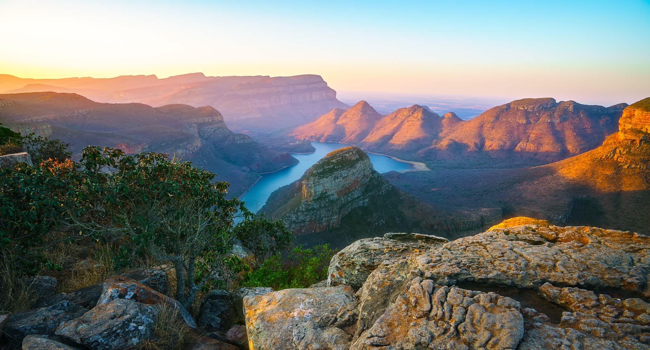 Gorge de la Blyde River Canyon, au coucher du soleil, Afrique du Sud