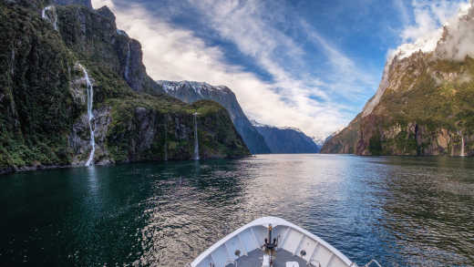 Excursion en bateau à Milford sound en Nouvelle-Zélande