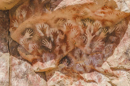 Höhlenmalerei in der Cueva de las Manos in Argentinien
