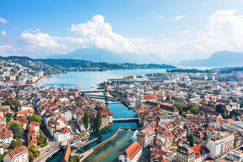 Lucerne, Switzerland, City, Town, Aerial View