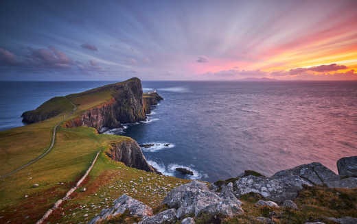 Neist Point Lighthouse, Isle of Skye, Schottland, Vereinigtes Königreich