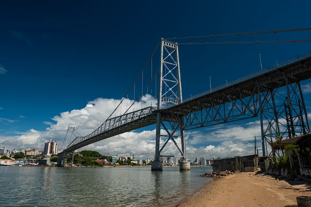 Hercílio Luz Brücke, Florianopolis, Brasilien Aufnahme der Hercílio Luz Brücke in Florianopolis.