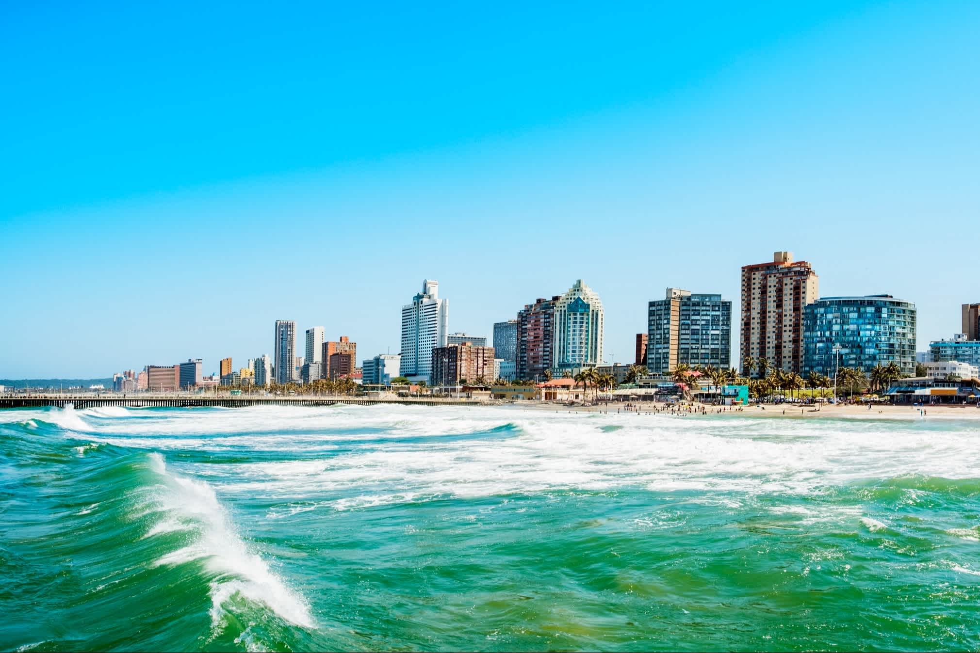 Skyline de Durban vue depuis la mer