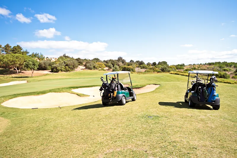 Portugal, Golfplatz, Algarve Golfplatz an der Algarve, Portugal.