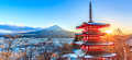 La magnifique pagode de Chureito à Fujiyoshida au coucher du soleil, qui fait face au Mont Fuji à découvrir lors de votre voyage au Japon.