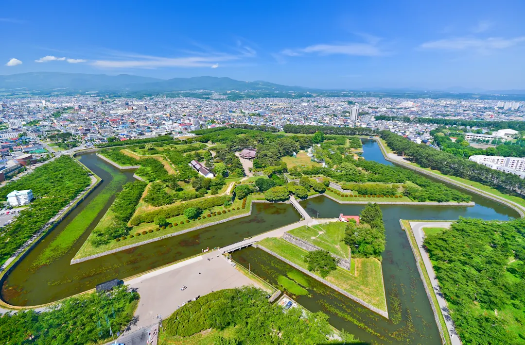 Goryokaku Park. Ein Sternen-Festung in Hokkaido, Hakodate, Japan.

