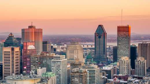 Blick über Montreal bei Sonnenuntergang