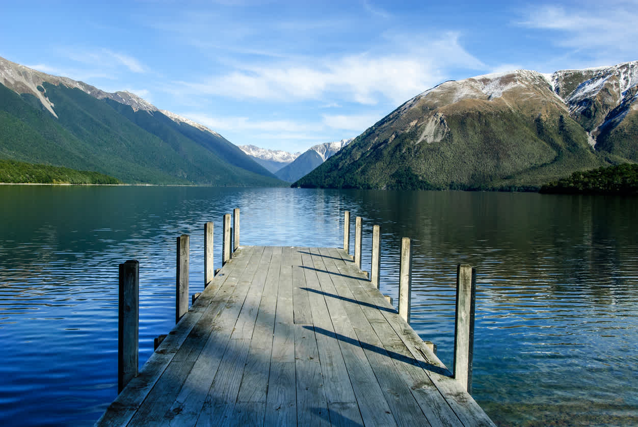 Rotoiti-See im Nelson Lakes National Park auf der Südinsel Neuseelands.