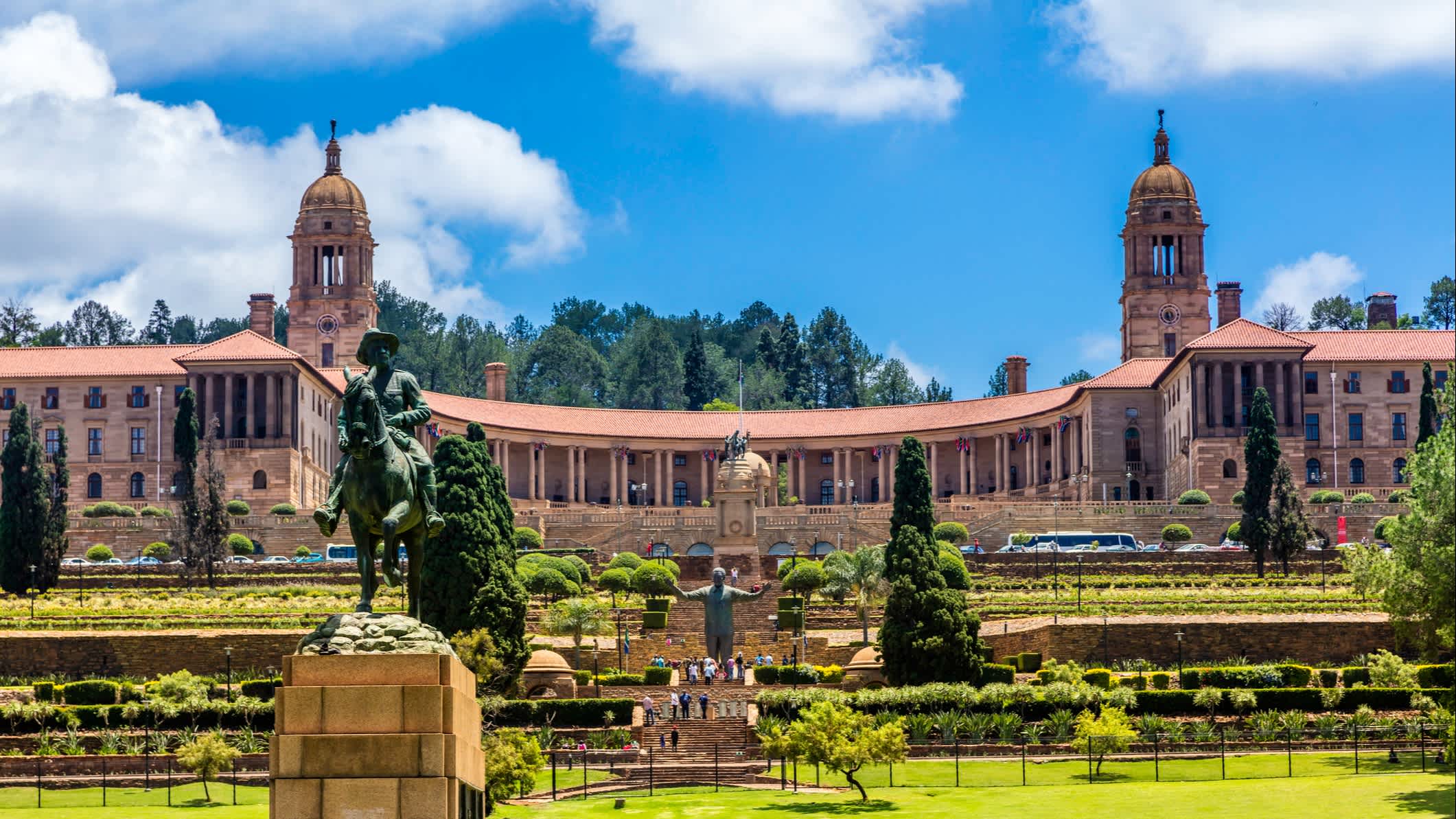 Vue du bâtiment de l'Union à Pretoria, Afrique du Sud