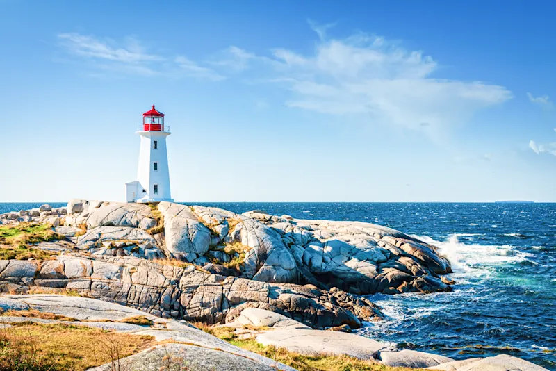 Nova Scotia Peggys Point Lighthouse bei Nova Scotia.