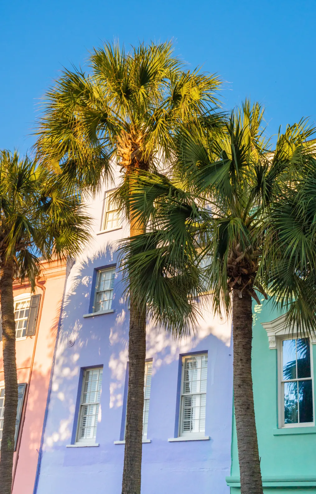 Rainbow Row, Charleston Bunte Regenbogen Reihe, Charleston SC