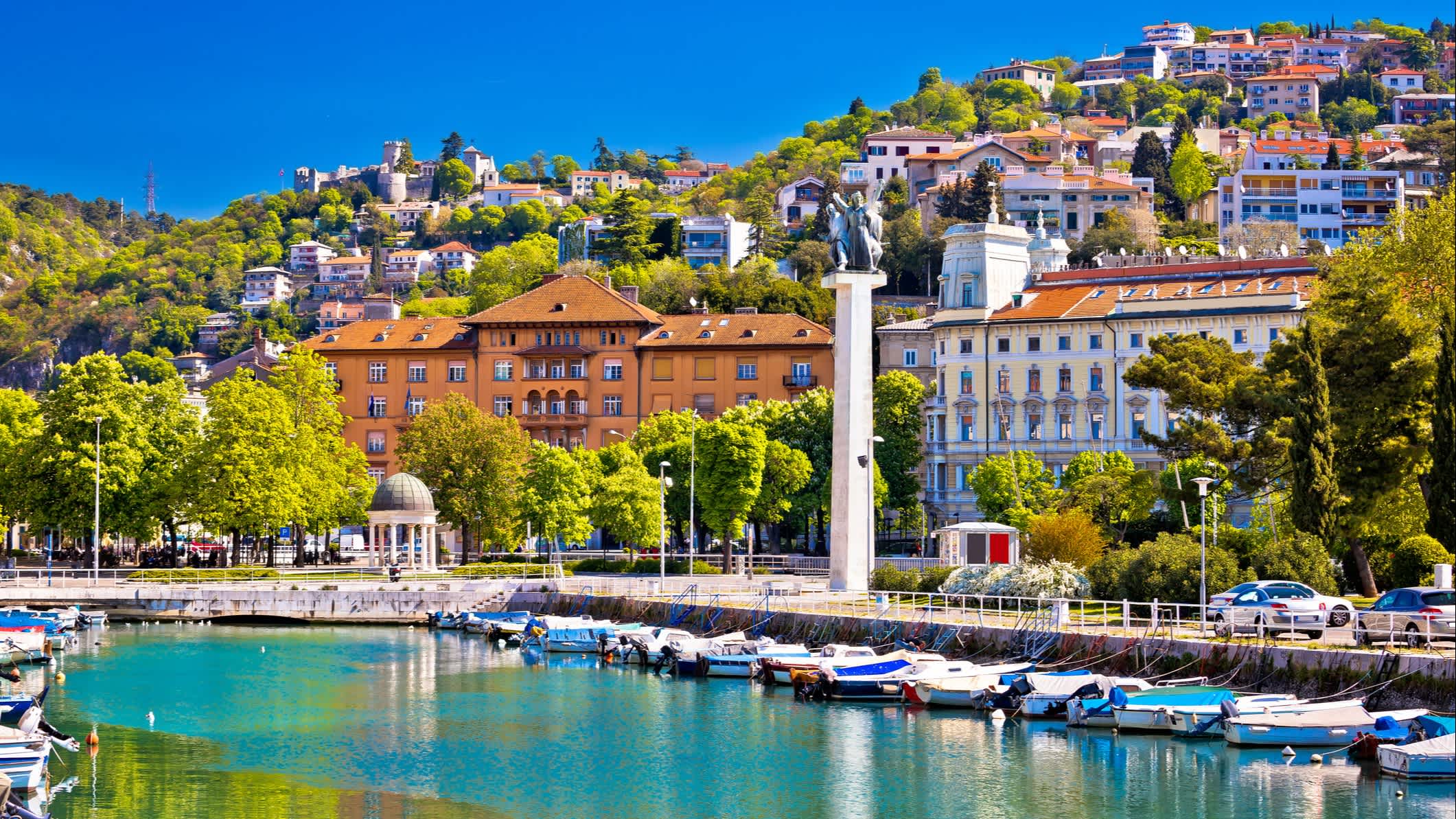 Stadt der Delta-Rijeka und Trsat anzeigen, Kvarner Bucht, Kroatien