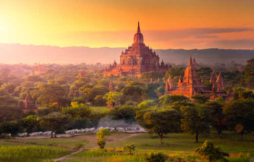 View of the temple during a Myanmar tour in Asia