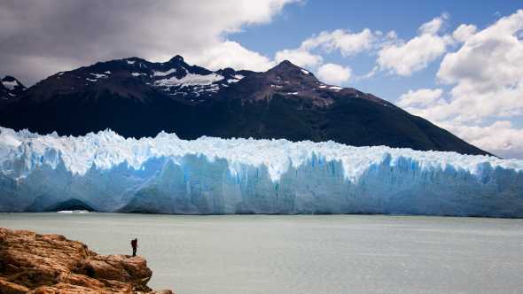 View spectacular glaciers, pictured here, on a Patagonia cruise and hiking tour 