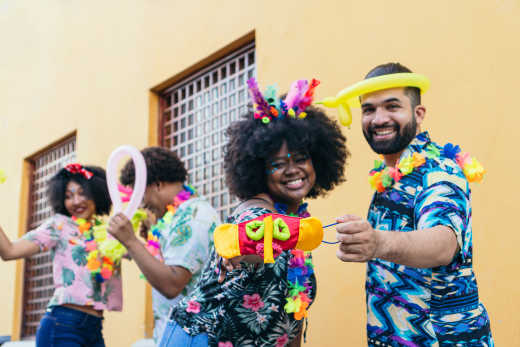 Aufnahme von besuchern des Carnaval in Barranquilla, Kolumbien