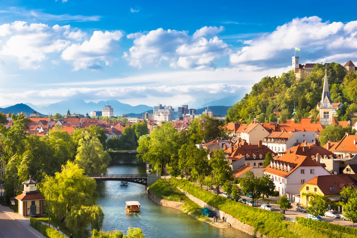 Cityscape de la capitale slovène Ljubljana.