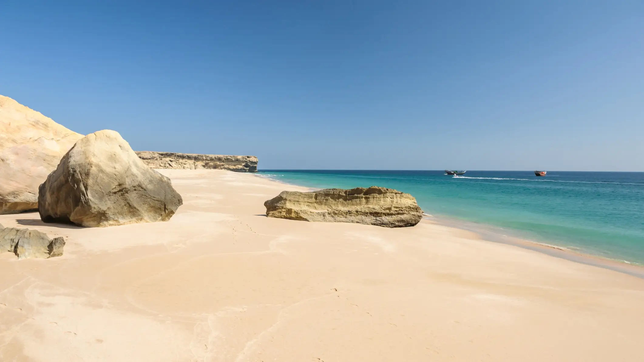 Blick auf den Ras al-Jinz Strand, Oman.