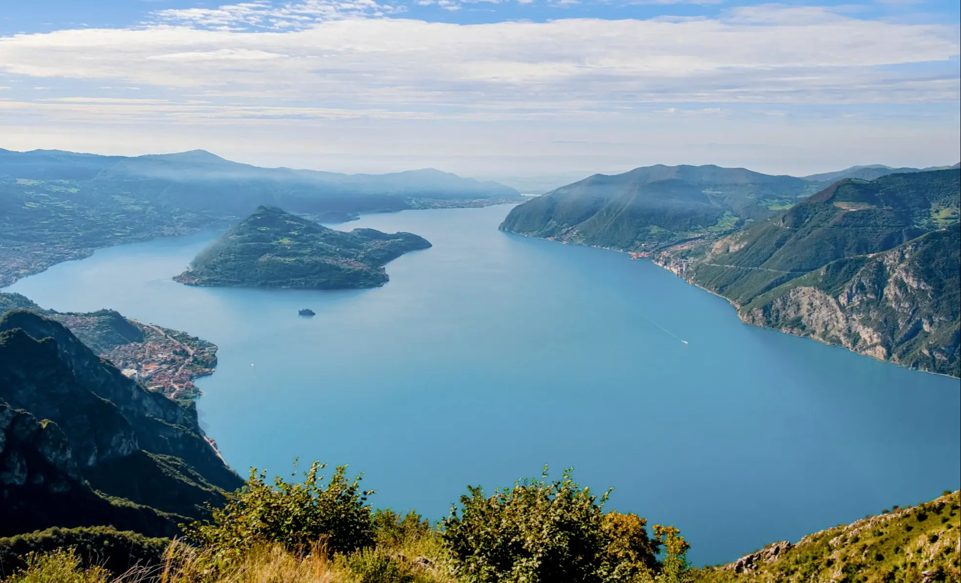 Italien, Familienurlaub, Iseosee Iseosee von oben aus gesehen