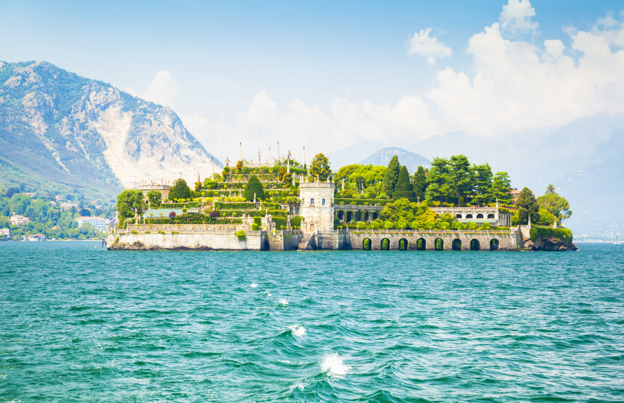 Vue de l'île Isola Bella sur le Lac Majeur, Piémont, Italie

