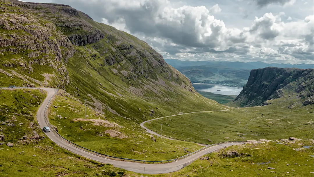 Top of Bealach na Ba, hoher schottischer Gebirgspass, Highlands of Scotland, Vereinigtes Königreich.