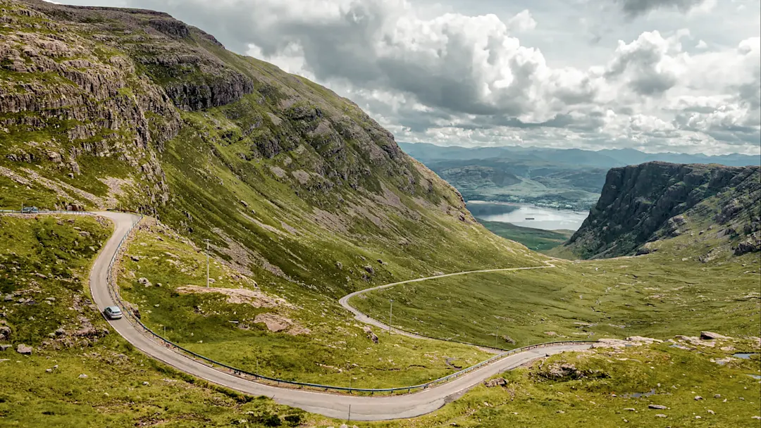 Top of Bealach na Ba, hoher schottischer Gebirgspass, Highlands of Scotland, Vereinigtes Königreich.