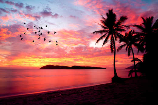 Rebak Island schöne tropische Insel mit herrlichen Sonnenuntergängen Teil von Langkawi, Malaysia
