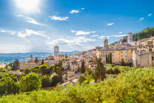 Panorama von historischen Stadt Assisi, Umbrien, Italien. 