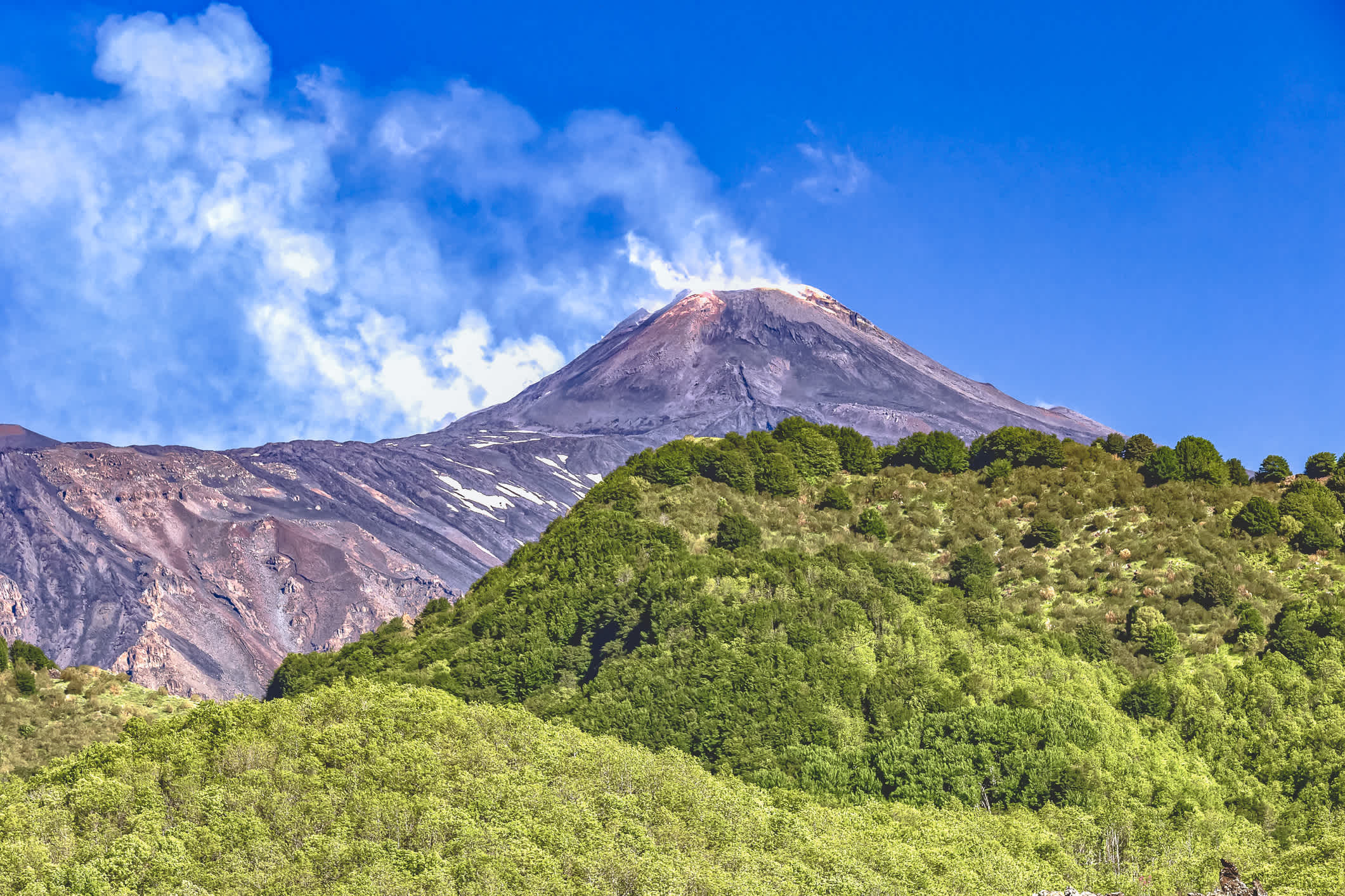 Vue du volcan Etna en Sicile

