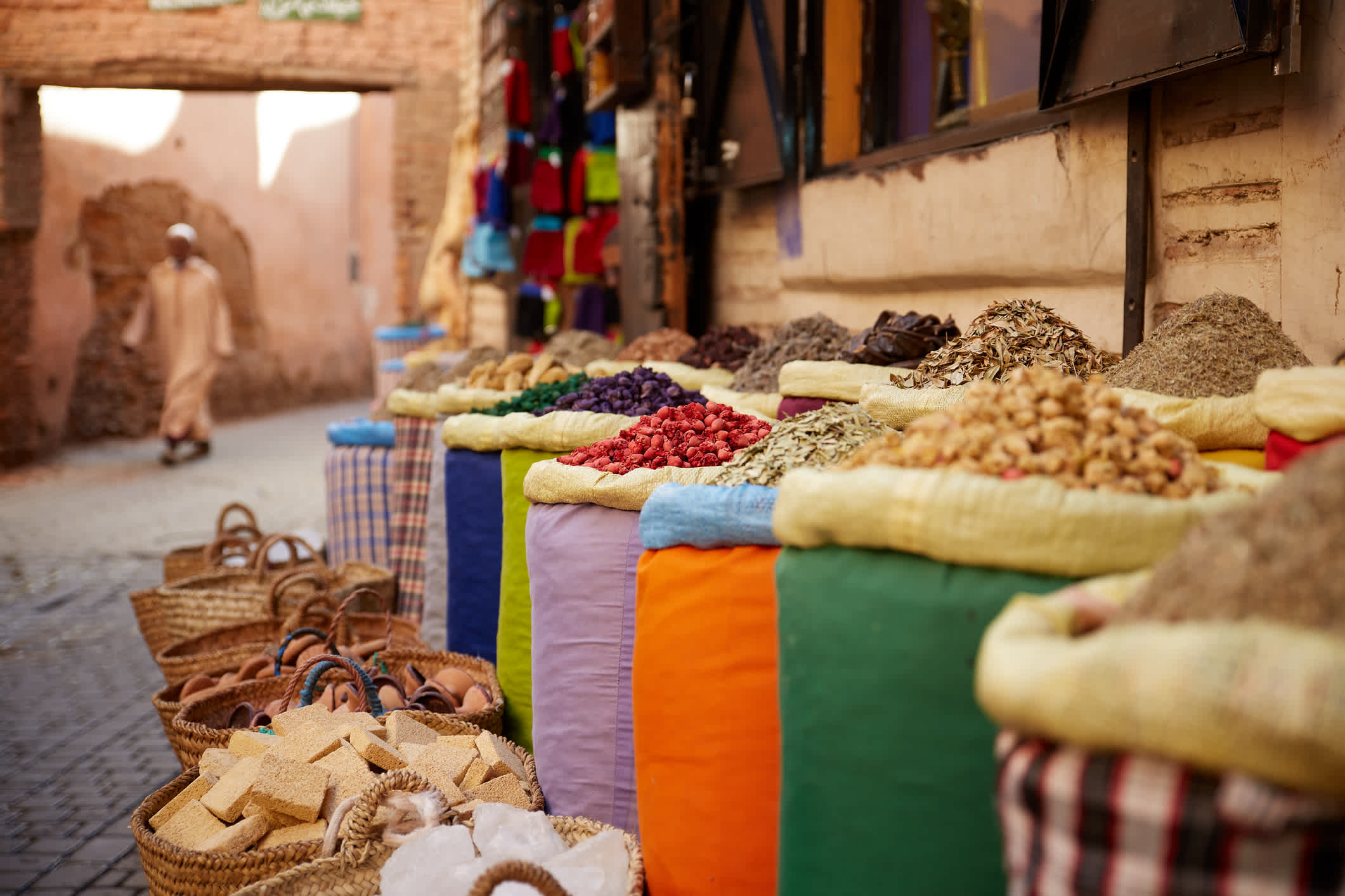 Marokko, Gewürz, Markt - Verkaufsstätte, Marrakesch, Suq