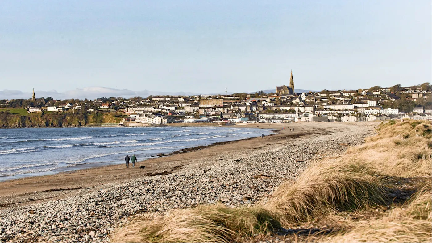 Waterford, Irland Blick auf die Stadt Waterford vom Strand aus, Irland.