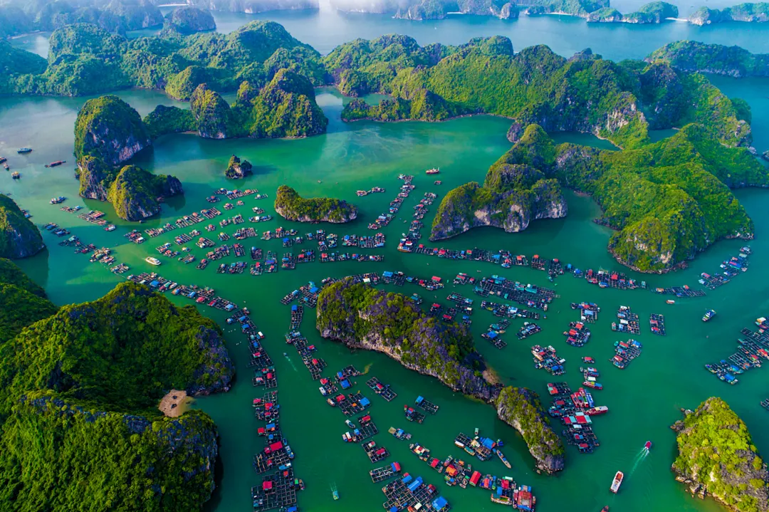 Vietnam, Hai Phong, Lan Ha Panoramablick auf Lan Ha Bay Vietnam