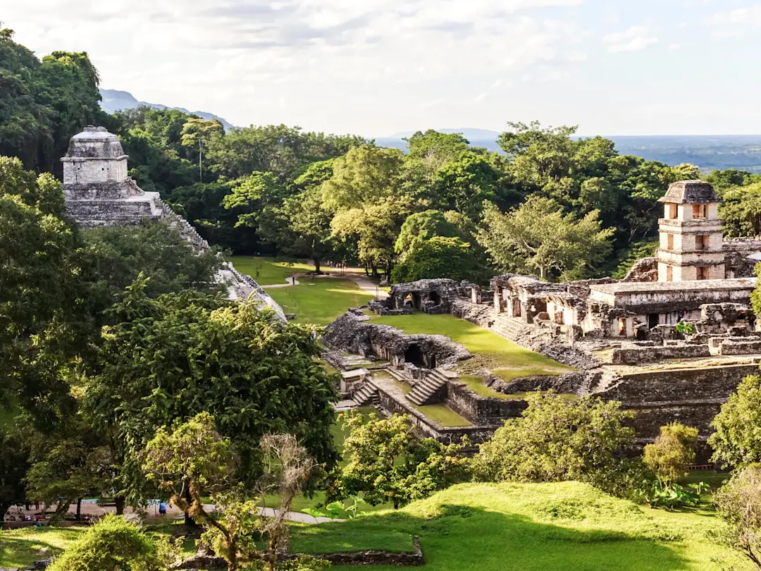 Maya-Ruinen im Dschungel. Palenque, Chiapas, Mexiko.
