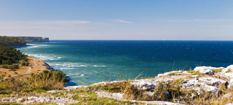 Provinz Gotland, Visby, Schweden, Strand, Landschaftspanorama Provinz Gotland, Visby, Schweden, Strand, Landschaftspanorama