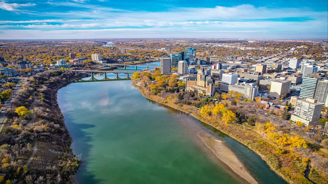 Luftaufnahme von Saskatoon, Kanada.