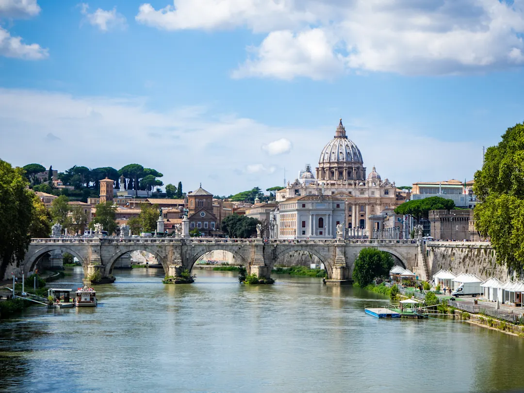 Ein Panoramafoto von Rom in Italien.