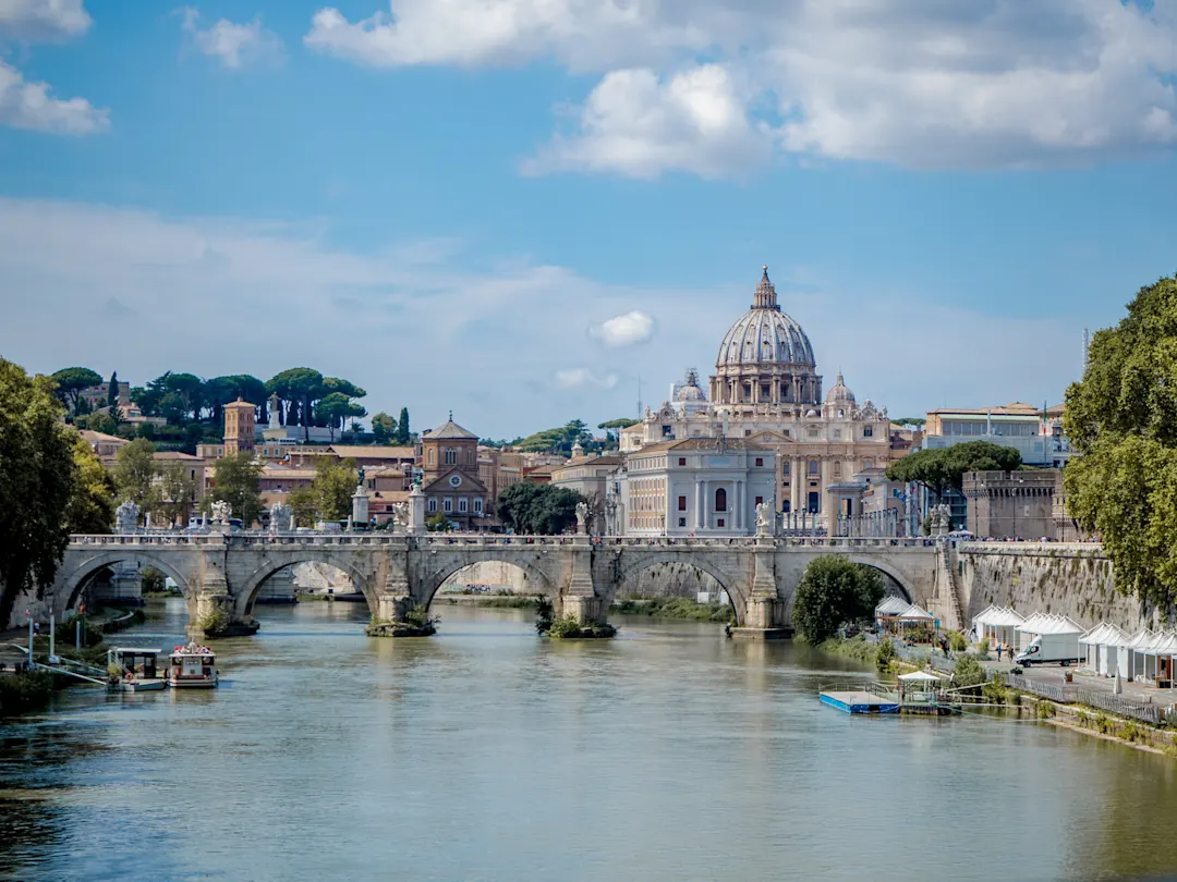 Ein Panoramafoto von Rom in Italien.