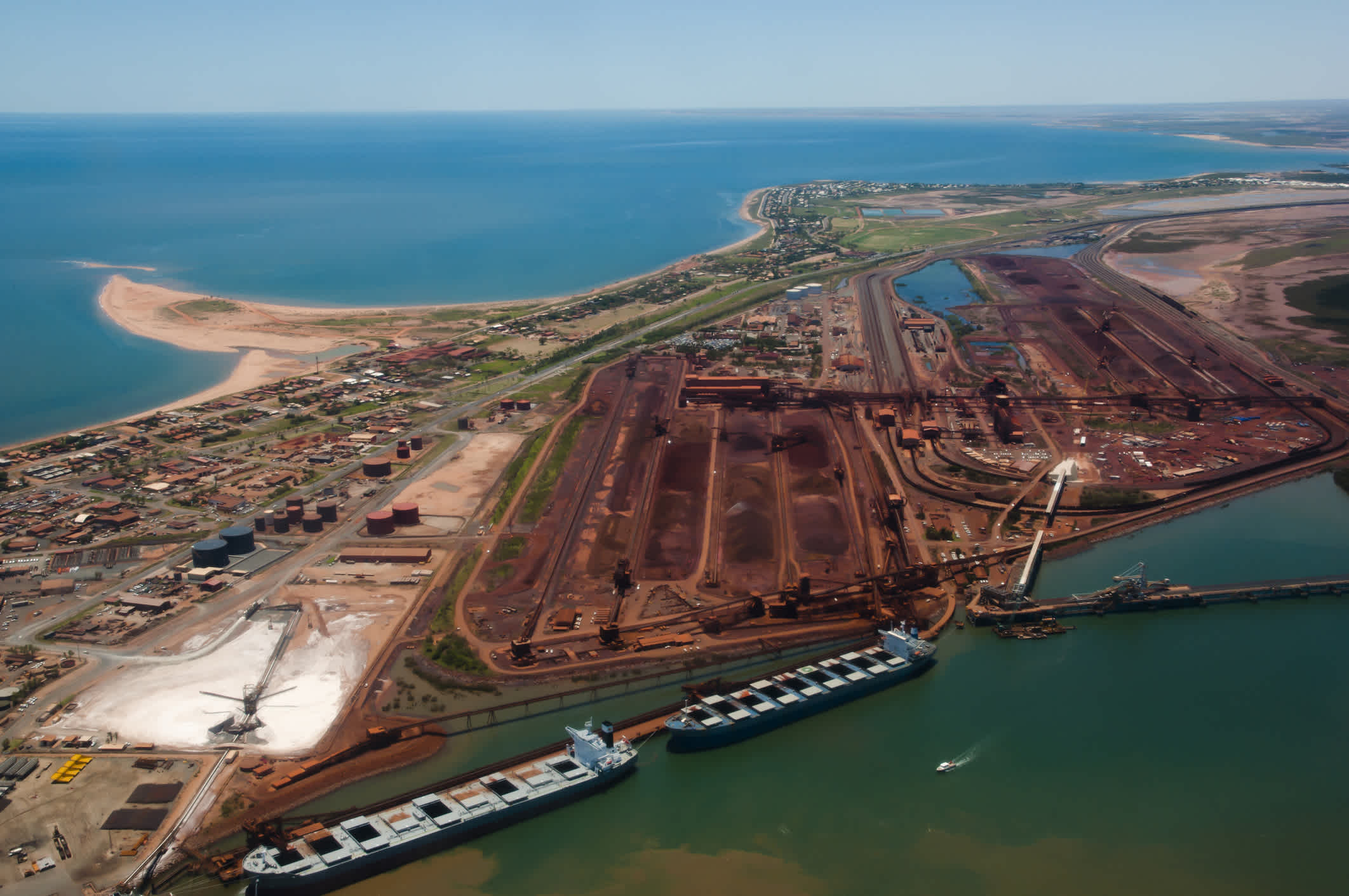 Port principal pour l'expédition de fer à Port Hedland, Australie.