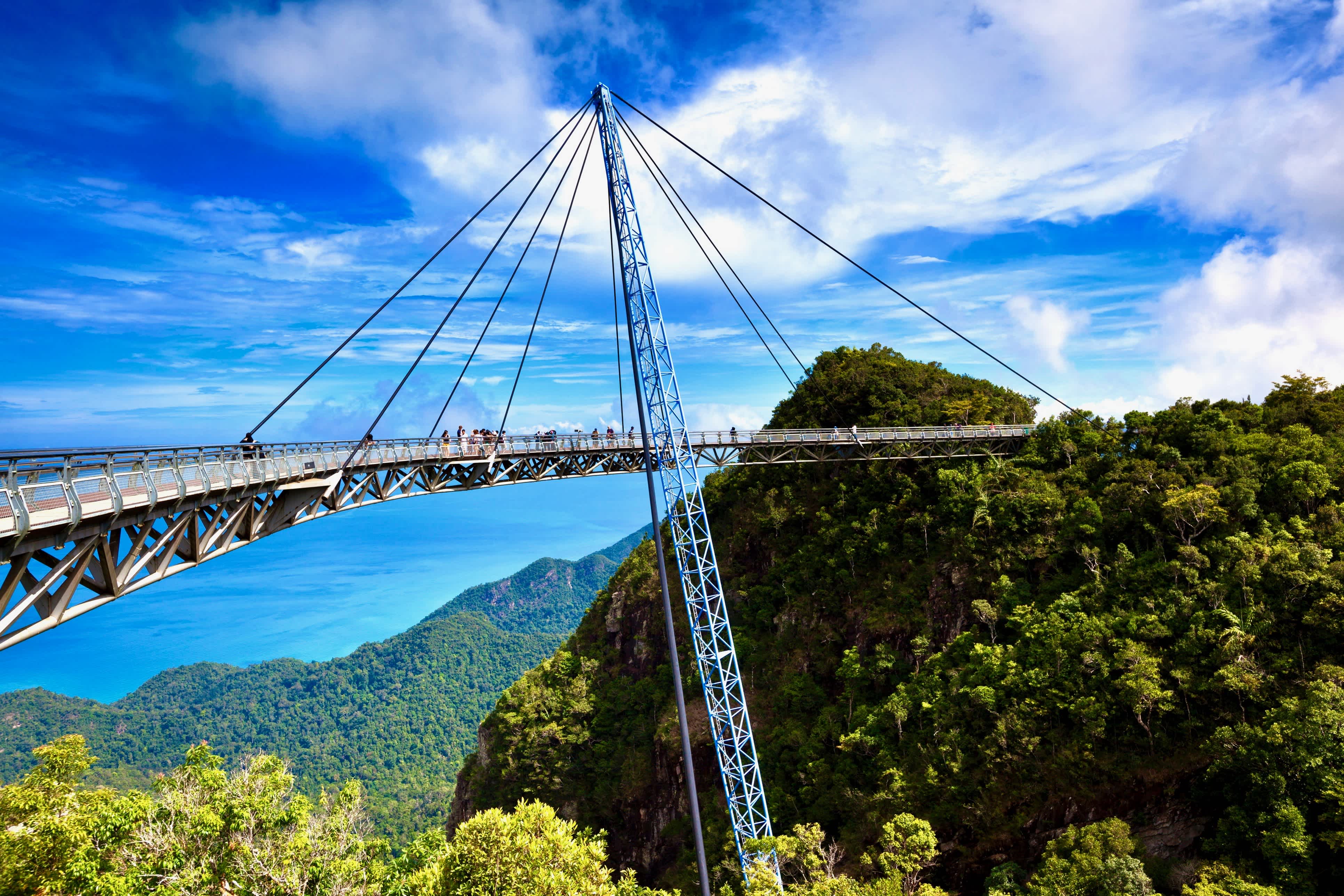 Blick auf die Sky Bridge in Langkawi, Asien