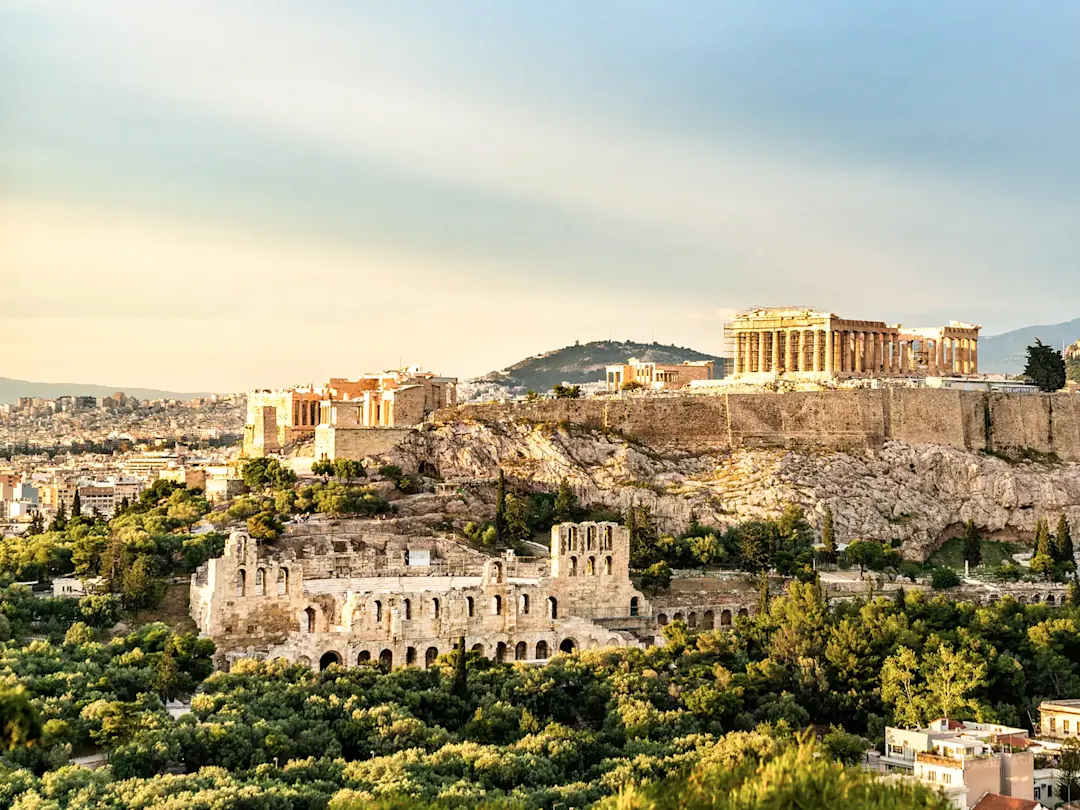 Antike Zitadelle mit dem Parthenon-Tempel. Akropolis, Athen, Attika, Griechenland.