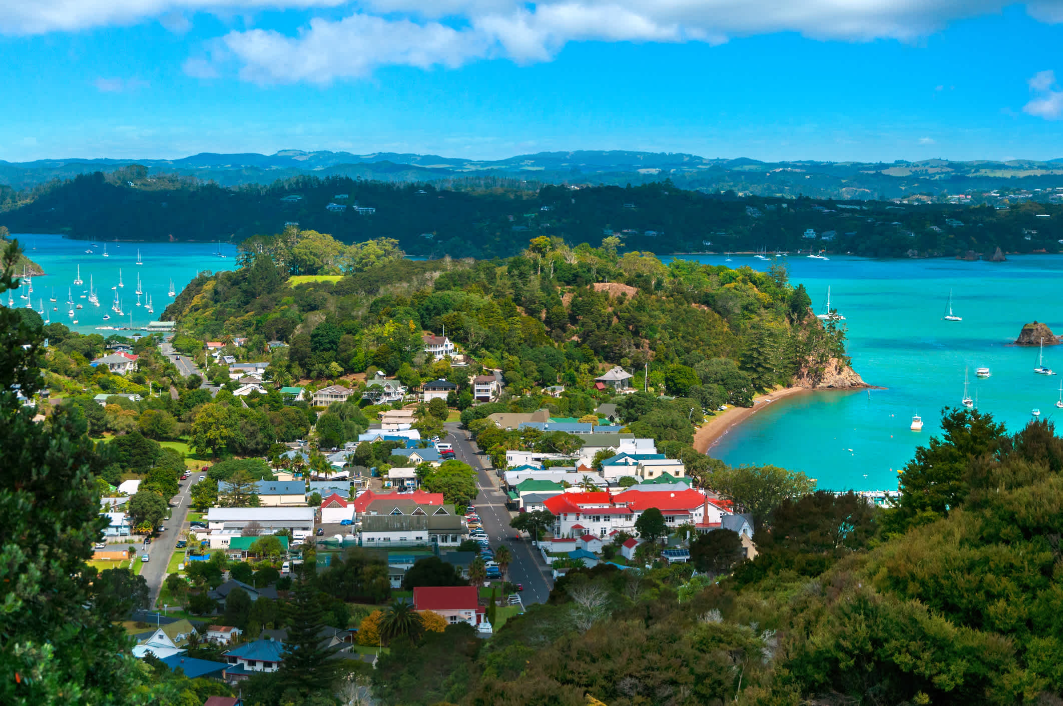 Ein Blick auf Paihia, eine Stadt auf der Nordinsel Neuseelands.