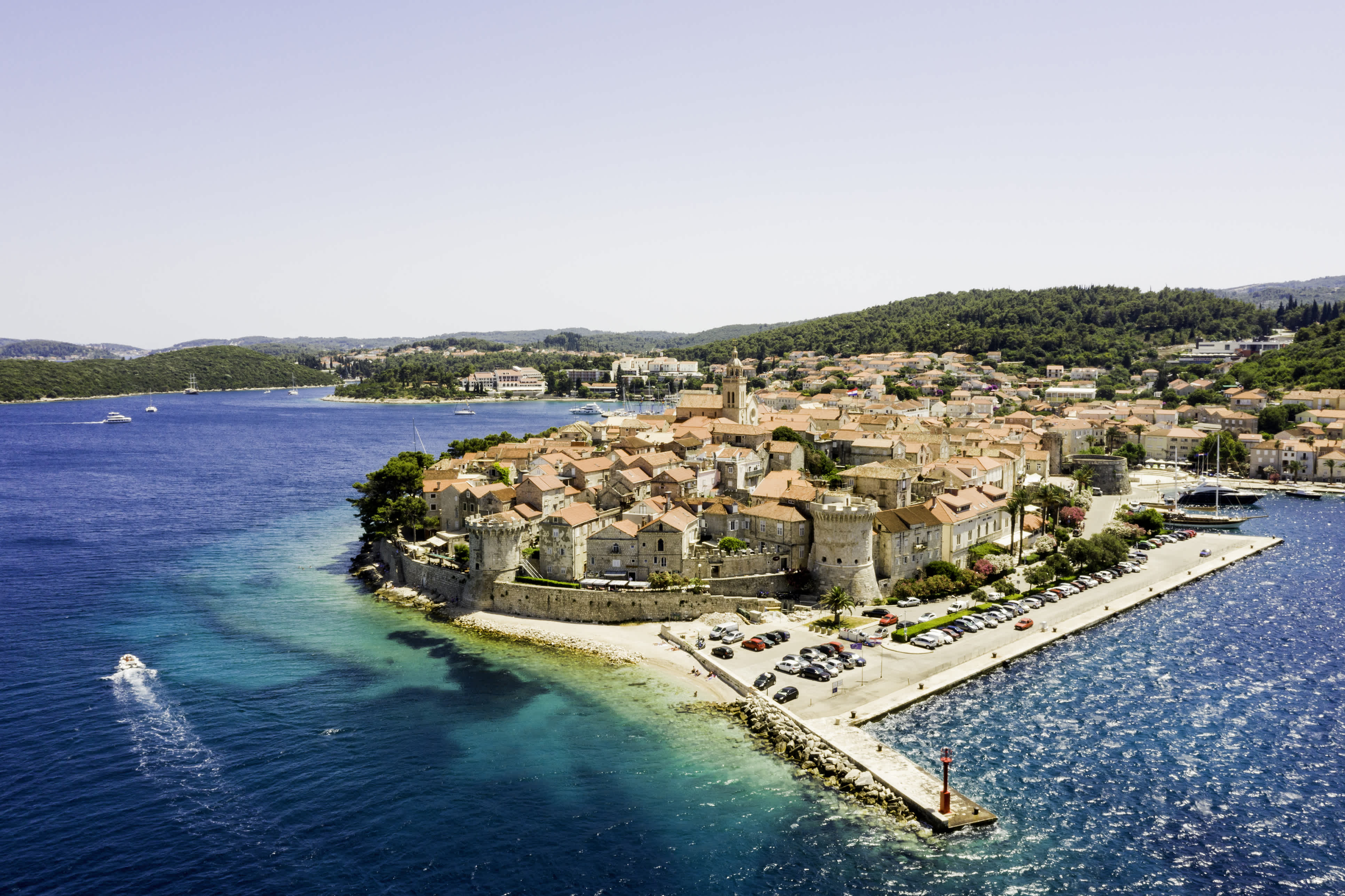 Luftaufnahme von Korcula, Kroatien